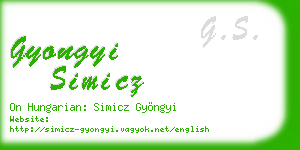 gyongyi simicz business card