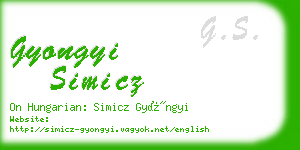 gyongyi simicz business card